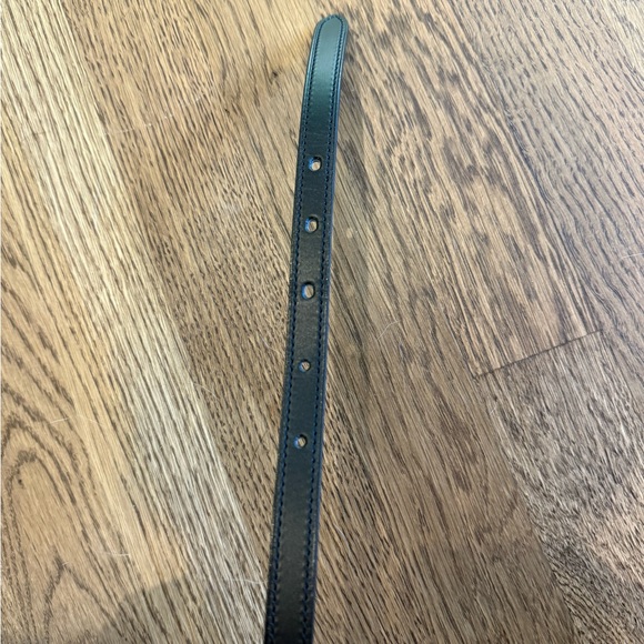 Hermes Elegant Black Leather Belt with Gold Buckle